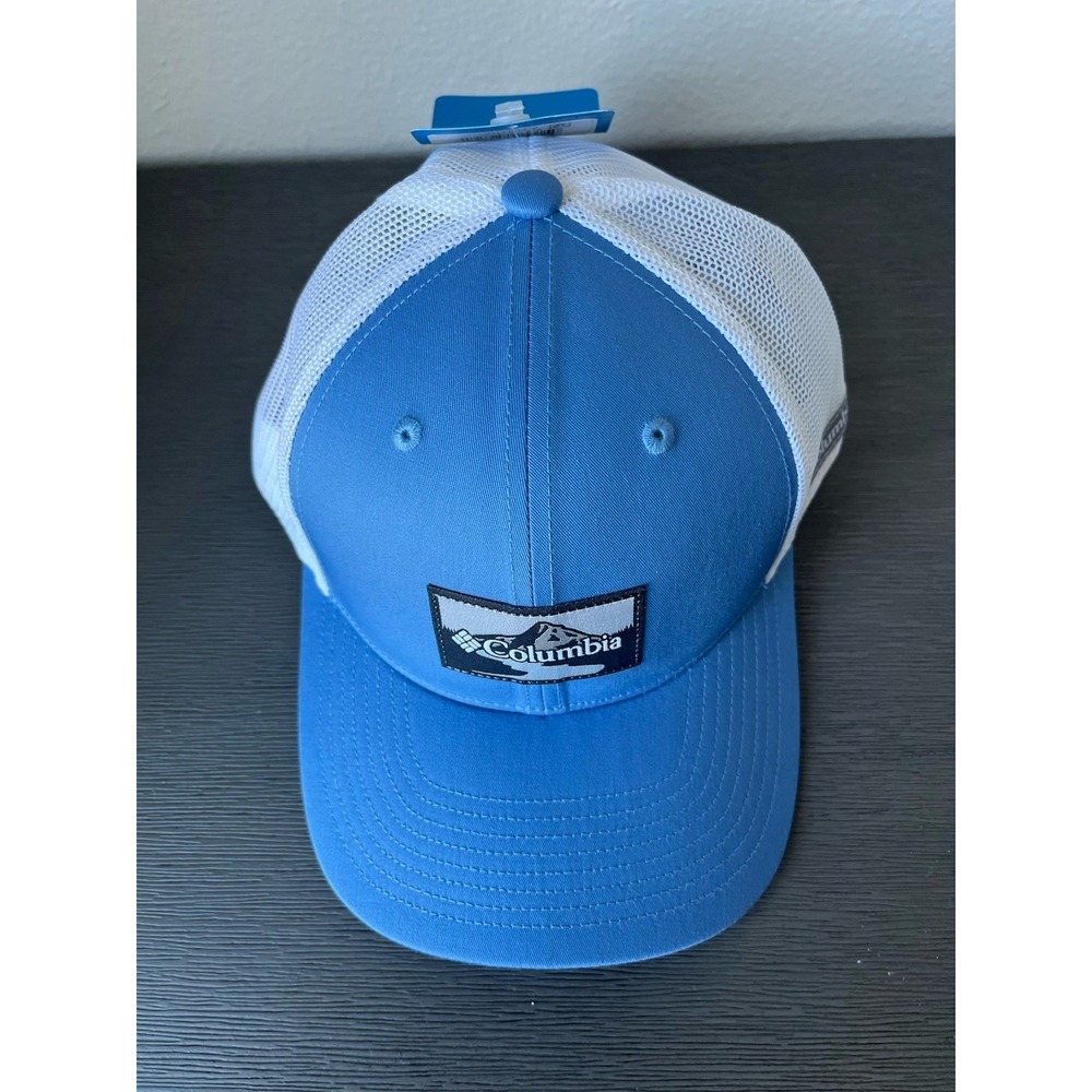 Columbia Unisex Mesh Flexfit Hat Cap Peak2River One Size BLUE WHITE NWT